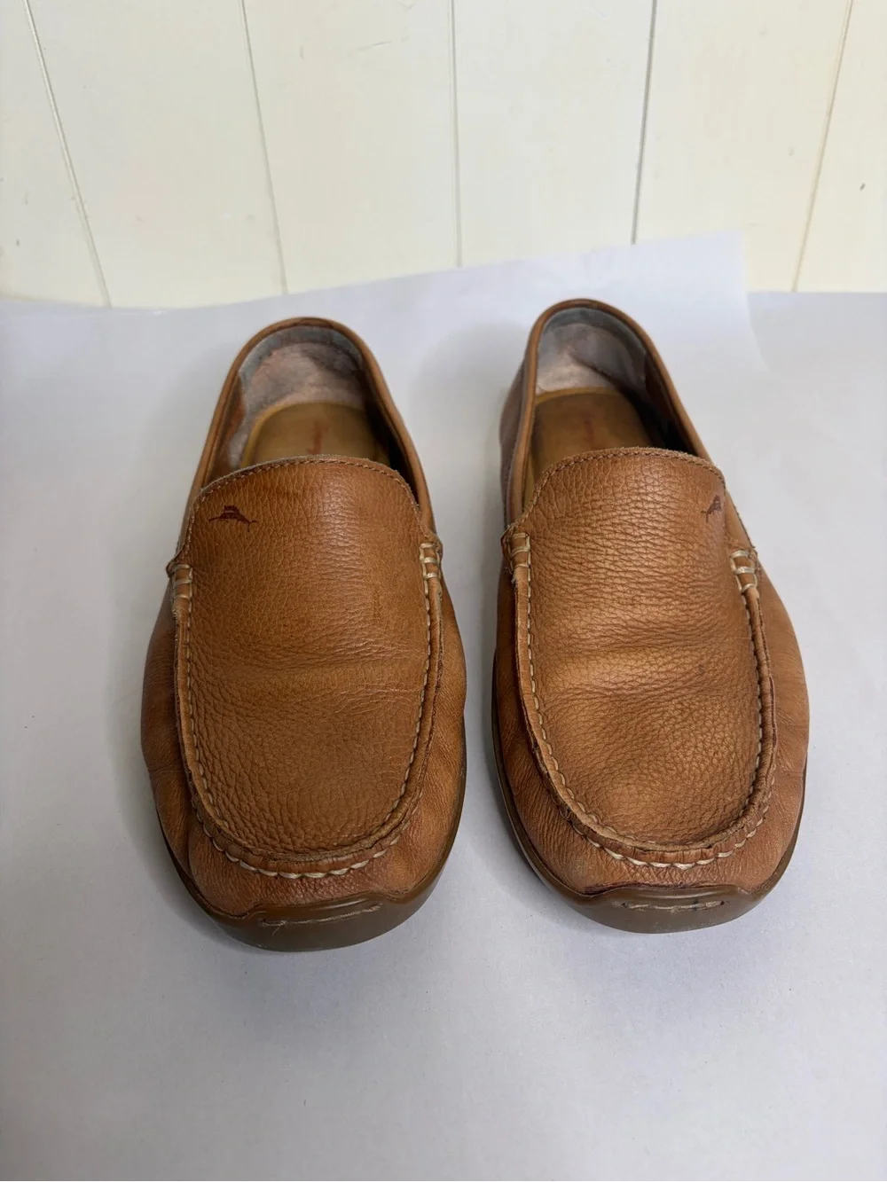 Tommy Bahama Orion Venetian Shoes  Brown Leather Slip On Loafers - Size 10